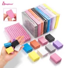 Kit 250/200/150/100/50 Mini Lixas Buffer Bloco Quadrada Polidora Manicure Nail Designer 100/180