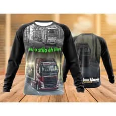 Camisa Rash Guard Caminhão Camiseta Aqui O Estilo É Livre manga longa proteção UV dryfit malha fria