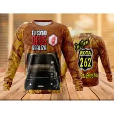 Rash Guard  Masculina Camiseta Caminhão Cara Preta Rota 262 camisa dry fit manga longa caminhoneiro