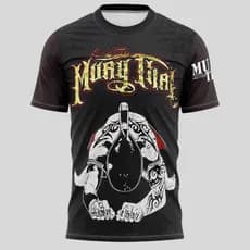 Camiseta Masculina Muay Thai Jiu Jitsu Camisa Treino Esporte Dry Fit Malha Fria