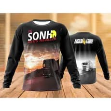 Rash Guard Camisa Caminhão Estradeiro Eu Sonho Deus Realiza camiseta dry fit respirável secagem rápida