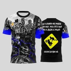 Camiseta UV Proteção Solar Motocross Moto 244 Camisa do Grau é Corte Quebrada Entre Becos e Vielas