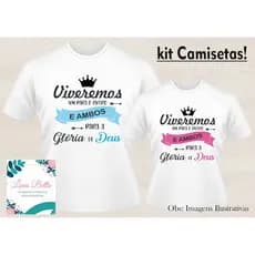 Kit 2 Camisetas Casal Evangélicos Gospel Cristãos