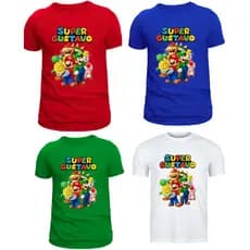 Camiseta personalizada COM SEU NOME super mario enviar nome no ato da compra 100% algodão