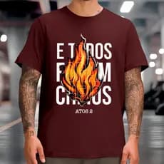 Camiseta E Todos Foram Cheios Camisa Cristã Espírito Santo Moda Para Cristão 100% Algodão