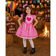 Vestido Caipira Festa Junina Menina Luxo