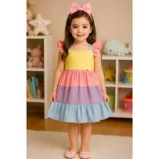Vestido Infantil Menina Colorido Arco Iris