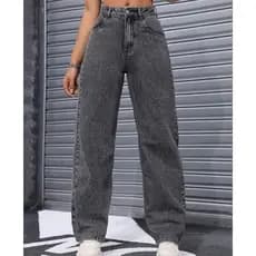 calça Jeans wide leg grafite feminina empina bumbum de alta qualidade