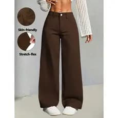 calça jeans feminina wide leg tecnologia empina bumbum e cintura alta de melhor qualidade super tendencia