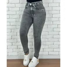 calça jeans feminina preta grafite de alta qualidade cintura alta empina bumbum