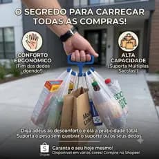 Carregador de Sacolas de supermercado de compras - Suporte de sacolas