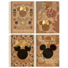 KIT 4 Caderno SORTIDO - Universitário Capa Dura 1 Matéria 80 Folhas Mickey e Minnie Arts Kraft Jandaia