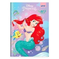 Caderno Brochurão Capa Dura Costurado 80 Folhas Princesas Disney Ariel ORIGINAL ASpiral