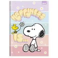 Caderno Universitário Capa Dura Brochurão Grande Snoopy Pautado Costurado 80 Folhas Spiral