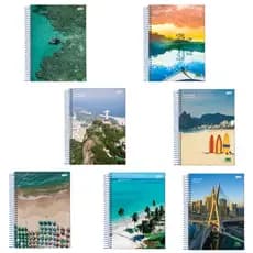 KIT SORTIDO 4 Caderno Escolar Universitário Espiral Capa Dura - Brasilidade