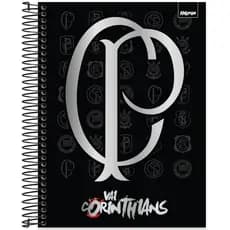 Caderno Escolar Universitário Espiral Capa Dura 15 Matérias 210 Folhas Corinthians Sccp Spiral