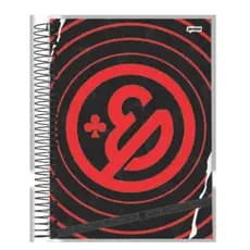Caderno Escolar Universitário Espiral Capa Dura 10 Matérias 160 Folhas Enaldinho Youtuber COM ADESIVOS - ORIGINAL