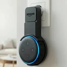 Suporte de Tomada para Alexa Echo Dot 3 | Instalação Fácil, Organizador de Cabos e Design Moderno Minimalista