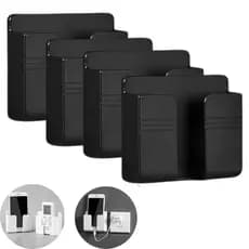Suporte de Celular de Parede Adesivo Sem Furo Kit 2 ou 4 Porta Celular para Carregar Forte e Resistente Branco ou Preto