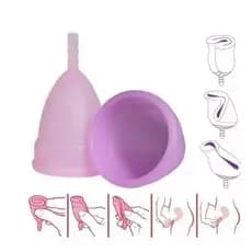 Copinho Menstrual Reutilizável De Silicone Médico Ecológico Com Esterilizador Dobrável Confortável Seguro