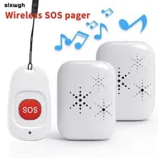 Botão SOS De Cuidador Sem Fio Pager Idosos Emergência Home Remote Ajuda Campainha De Paciente Chamada