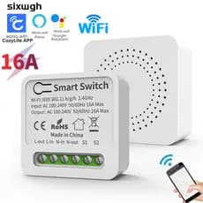 16A Mini wifi Interruptor Inteligente Suporte Controle APP Funciona Com Alexa google Casa De Voz