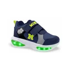 Tênis Infantil Masculino Tira Auto Colante Luz LED Mini Pe