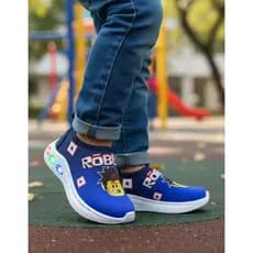 Tênis Infantil Calce Fácil Luz LED Macio Roblox