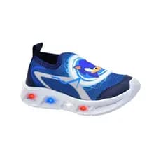 Tênis Infantil Masculino Sonic Calce Fácil sem Cadarços Luz LED Brilhante