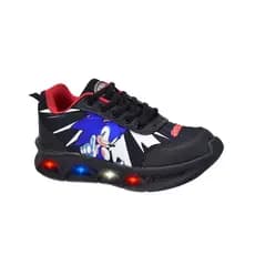 Tênis Infantil Sonic Luz LED Menino Casual Confortável