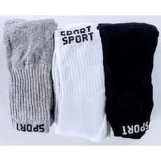 6 Pares de Meia Algodão Cano Alto Sport Masculina Promoção