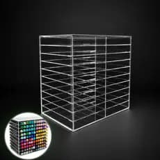 Suporte Organizador para 120 Canetinhas Acrílico Transparente Porta Marcadores Estojo Expositor