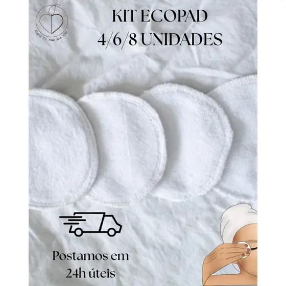 kIT ECOPAD - DISCOS DE LIMPEZA FACIAL - DISCOS 100%ALGODÃO - REUTILIZÁVEL - SKINCARE SUSTENTÁVEL