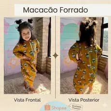 MACACÃO FORRADO 100%ALGODÃO COM ENCHIIMENTO PIJAMA OUTONO/INVERNO - SACO DE DORMIR QUENTINHO TOG 2,5