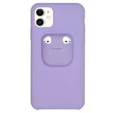 kit 2 Capinha para iPhone XS MAX Silicone 2 em 1 para AirPods CAPA CASE PREMIUM AVELUDADA MACIA E RESISTENTE PROTEÇÃO