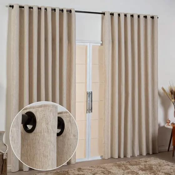 Cortina  Luxo de Linho Natural 2,70 x 2,80