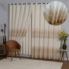 Cortina Voil Bordado com Forro Microfibra 4,00 x 2,50