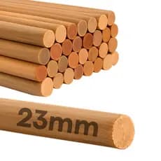 Kit 10 Cabo Bastão Barra Madeira Eucalipto 23mm Artesanato Ferramenta Resistente Multiuso