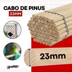 Kit 10 Poleiros 23mm Bastão Roliço Cabo Vareta De Madeira Pinus Para Artesanato