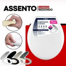 Assento Sanitário Almofadado Clássico Oval Atlas Tampa Vaso Deca Celite Icasa Primafer Universal
