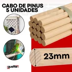 5 Cabos de Madeira Pinus 23mm Bastão Vareta Poleiro para Aves Artesanatos Banner Bandeira Calopsita