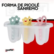 Forma de Picolé Infantil Sanremo Bebê Forminha de Picolé 6 Moldes Sorvete Caseiro Plástico BPA Free