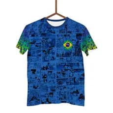 Blusa Camisa Seleção Brasileira Modelo Azul Brasil Animes Otaku Rumo ao Hexa G2623