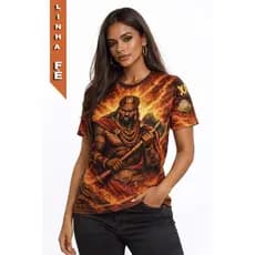 Camiseta Religiosa Xangô Umbanda Orixá da Justiça Estampa Total Premium
