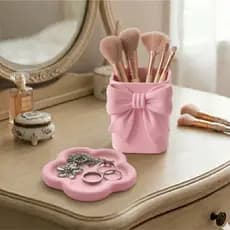 organizador Coquette porta pinceis de maquiagem canetas + bandeja porta joias
