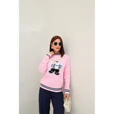 Blusa Tricot Urso Suéter Feminino Tricot Urso Manga Longa