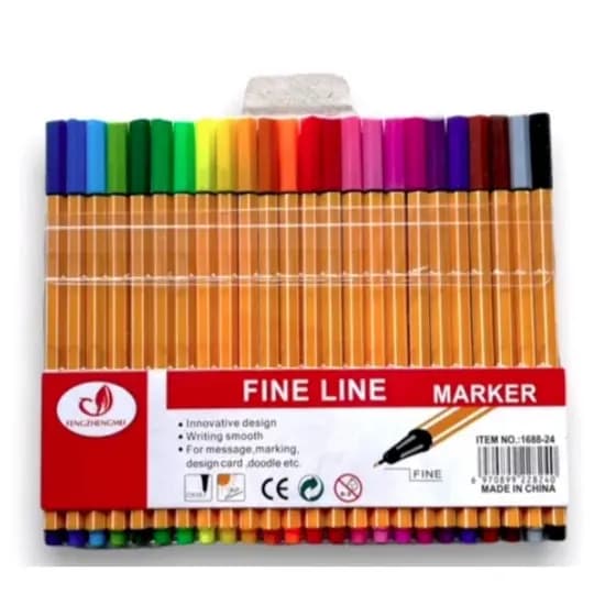 Fine Line - Kits c/ 06/12/18/24/60/80/120 cores Canetas Ponta Fina - Fineline 0.4mm
