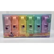 Kit Com 6 Mini Canetas Marca Texto Personalizado Criativa Escrita Escola Itens de Papelaria Escritório Presente DIY
