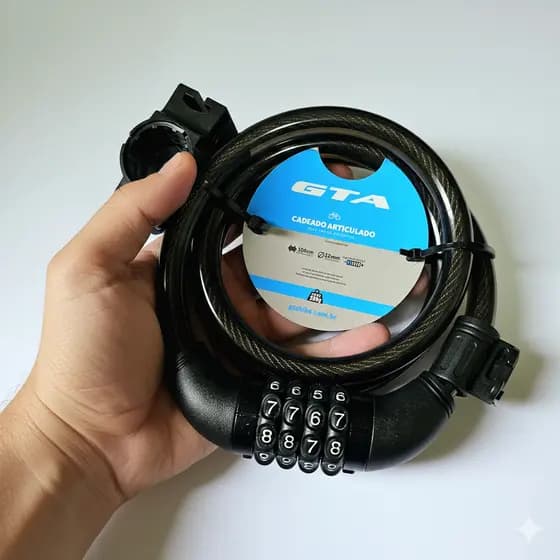 Cadeado Para Bicicleta Gta Aço Com Segredo E Suporte 12 X 100