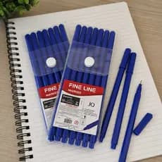 Caneta Fine line Azul -  kit c/6 unidades Ponta Fina 0.4 mm Azul